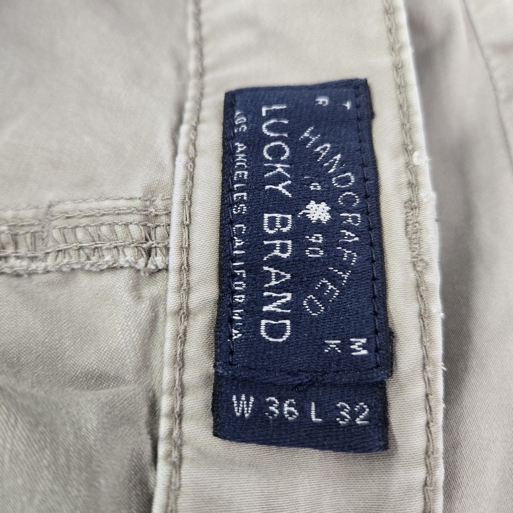 Lucky Brand Men Pants 36X32 Khaki Chino 121 Heritage Slim Button 30" Inseam - Picture 3 of 14